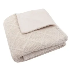 Jollein Ledikantdeken Check Knit Biscuit / Teddy Fleece 100 x 150 cm