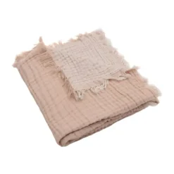 Jollein Ledikantdeken Fringe Moonstone / Ivory GOTS 120 x 120 cm