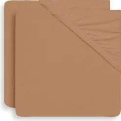 Jollein Ledikanthoeslaken Jersey 60 x 120 cm Biscuit 2-pack