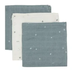Jollein Twinkling Monddoekje - 3 Pack - 31 x 31 cm - Hydrofiel - Sea Green