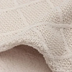 Jollein Wiegdeken Check Knit Oatmeal / Teddy Fleece 75 x 100 cm