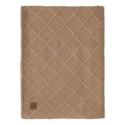 Jollein Wiegdeken Check Knit Biscuit / Teddy Fleece 75 x 100 cm