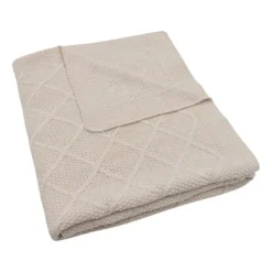 Jollein Wiegdeken Check Knit Oatmeal 75 x 100 cm