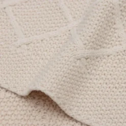 Jollein Wiegdeken Check Knit Oatmeal 75 x 100 cm
