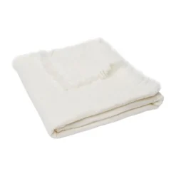 Jollein Wiegdeken Muslin Fringe Ivory 75 x 100 cm