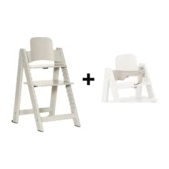 Kidsmill Up! Kinderstoel Incl. Kunststof Babyset Oatmeal - Beuken Zwart