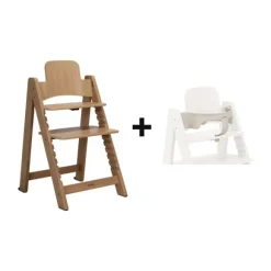 Kidsmill Up! Kinderstoel Incl. Kunststof Babyset Oatmeal - Beuken Zwart
