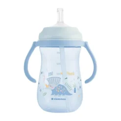 Kikkaboo Dino Wereld Beker Met Siliconen Rietje - 300ml - Blauw