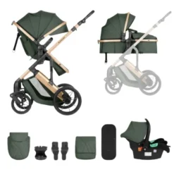 Kikkaboo Kinderwagen 3 in 1 Darling Leger Groen