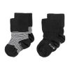 KipKep Blijf-Sokjes Black Stripes 0-6mnd 2-Pack 0-6 maanden
