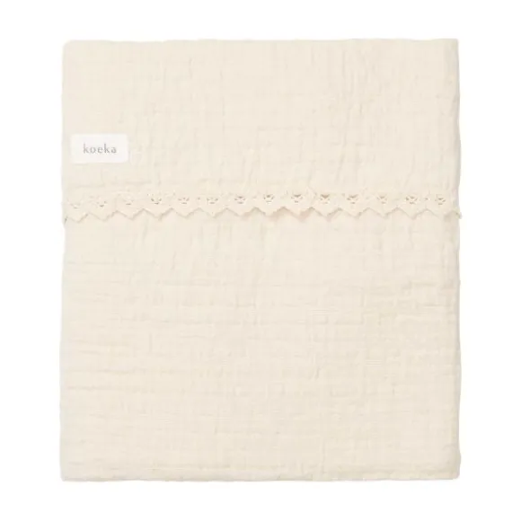 Koeka Ledikantdeken Lace Elba Natural 100 x 150 cm