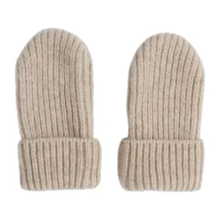 Lodger Mittens Merino Wool Beige 0-12M