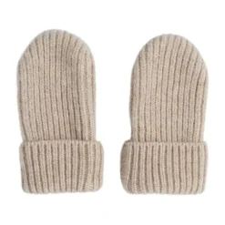 Lodger Mittens Merino Wool Beige 0-12M