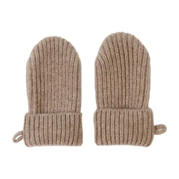 Lodger Mittens Merino Wool Beige 0-12M