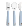 Lässig Bestek With Silicone Handle Happy Rascals Smile Sky Blue 3pcs