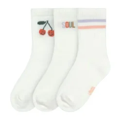 Lässig Tennis Socks GOTS - 3-pack - Cherry - Maat 19-22