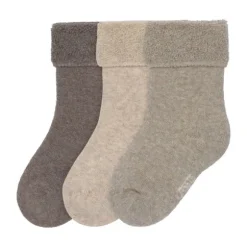 Lässig Terry Socks GOTS - 3-pack - Brown/Beige - maat 15 -18