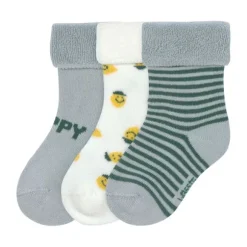 Lässig Terry Socks GOTS - 3-pack - Lemon Light Blue - Maat 12-14