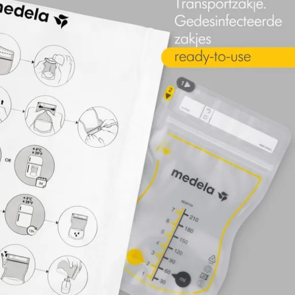 Medela Moedermelkbewaarzakjes Met Schenktuit 210ml 50st