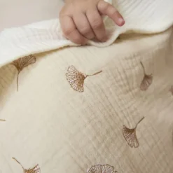Meyco Baby Gingko Wiegdeken - 75 x 100 cm - Pre-Washed hydrofiel - Soft Sand