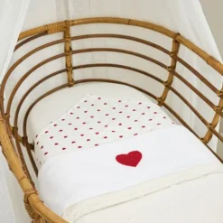 Meyco Baby Ledikantlaken Sweet Heart Red 100 x 150 cm