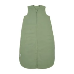 Meyco Baby Slaapzak Hydrofiel Gevoerd Uni Pre-Washed Olive Green 60 cm