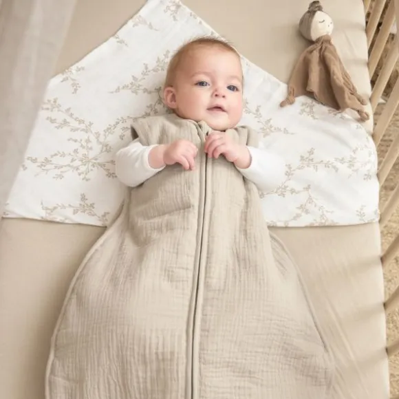 Meyco Baby Slaapzak Hydrofiel Gevoerd Uni Pre-Washed Sand 70 cm