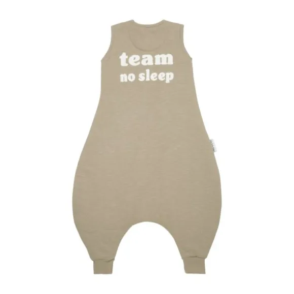 Meyco Baby Slaapzak Jumper Winter Slub Met Team No Sleep Applicatie Taupe / Offwhite 80 cm