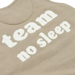 Meyco Baby Slaapzak Jumper Winter Slub Met Team No Sleep Applicatie Taupe / Offwhite 80 cm