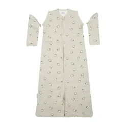 Meyco Baby Slaapzak Met Afritsbare Mouwen Penguin Soft Sand 70 cm