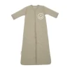 Meyco Baby Slaapzak Met Afritsbare Mouwen Slub Met Smile Applicatie Taupe / Offwhite 70 cm
