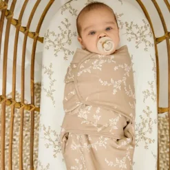 Meyco Baby SwaddleMeyco Inbakerdoek Gevoerd Branches Sand 0-3 Maanden