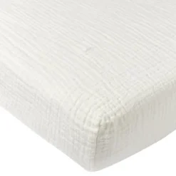 Meyco Baby Uni Hoeslaken Ledikant - 60 x 120 cm - Pre-Washed Hydrofiel - Offwhite