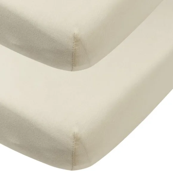 Meyco Baby Uni Hoeslaken Wieg - 2 Stuks - 40 x 80/90 cm - Jersey - Soft Sand