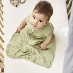 Meyco Baby Uni Zomerslaapzak - 90 cm - Pre-Washed Hydrofiel - Soft Sand