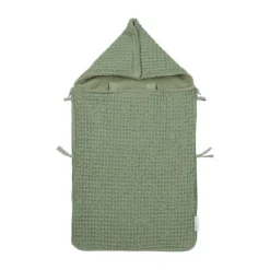 Meyco Baby Voetenzak Wafel Teddy Olive Green 40 x 82 cm