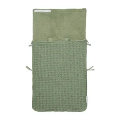 Meyco Baby Voetenzak Wafel Teddy Olive Green 40 x 82 cm