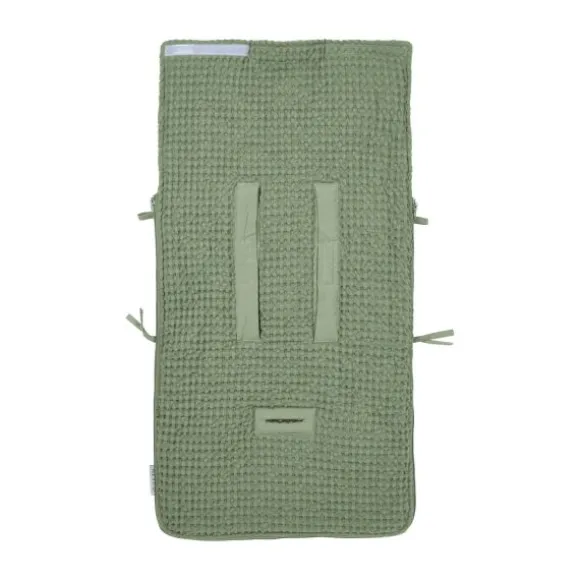 Meyco Baby Voetenzak Wafel Teddy Olive Green 40 x 82 cm