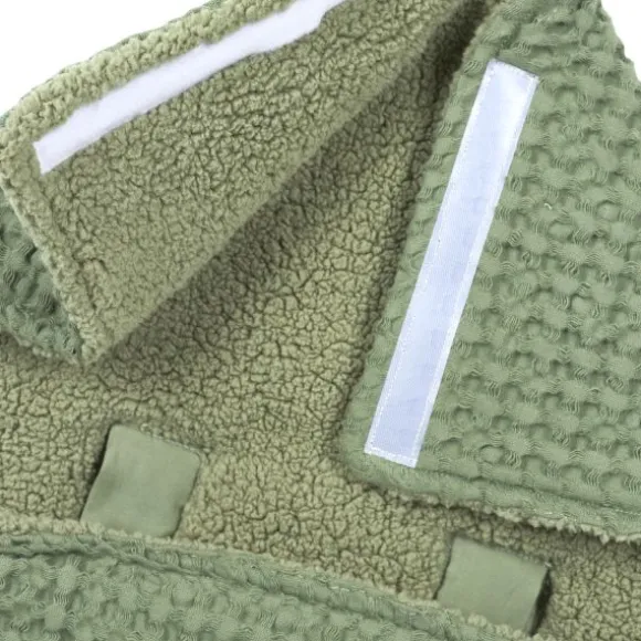 Meyco Baby Voetenzak Wafel Teddy Olive Green 40 x 82 cm