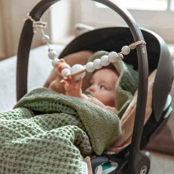 Meyco Baby Voetenzak Wafel Teddy Olive Green 40 x 82 cm