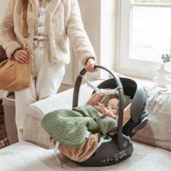 Meyco Baby Voetenzak Wafel Teddy Olive Green 40 x 82 cm