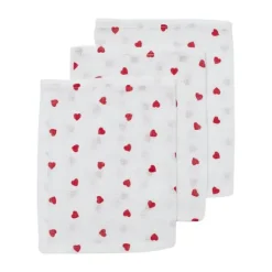Meyco Baby Washandjes Hydrofiel Sweet Heart Red 20 x 17 cm 3-Pack