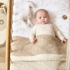 Meyco Baby Wiegdeken Teddy Knots Soft Sand 75 x 100 cm