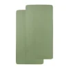 Meyco Baby Wieghoeslaken Uni Olive Green 40 x 80 / 90 cm 2-Pack