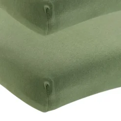 Meyco Baby Wieghoeslaken Uni Olive Green 40 x 80 / 90 cm 2-Pack