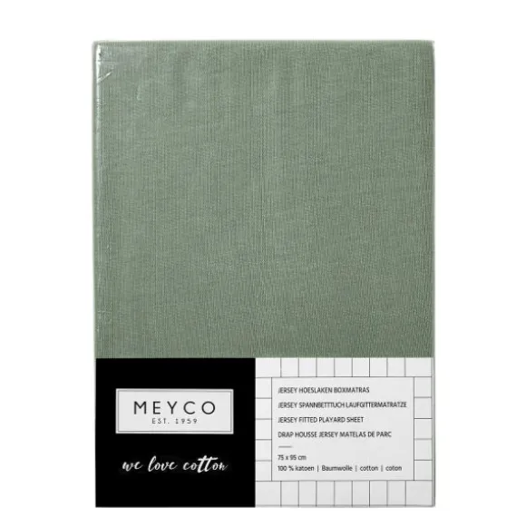 Meyco Hoeslaken Boxmatras Forest Green 75 x 95 cm