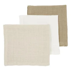 Meyco Hydrofiele Monddoekjes - 3 stuks - 30x30cm - Natural / Jeans Blue / Indigo