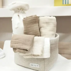 Meyco Hydrofiele Washandjes - 3 stuks - 20x17cm - Natural / Jeans Blue / Indigo