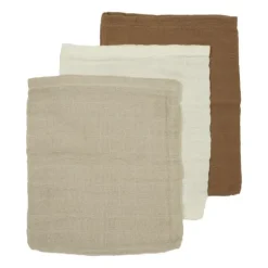 Meyco Hydrofiele Washandjes - 3 stuks - 20x17cm - Natural / Jeans Blue / Indigo