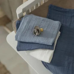 Meyco Hydrofiele Washandjes - 3 stuks - 20x17cm - Natural / Jeans Blue / Indigo